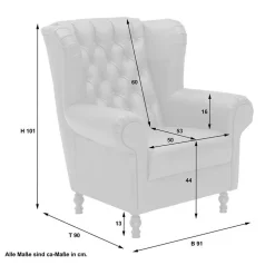Chesterfield Wohnzimmersessel Kobi