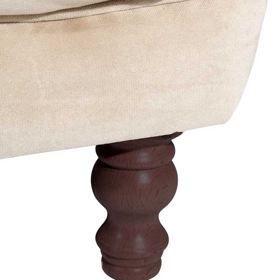Couch Samtvelours Beige Segin