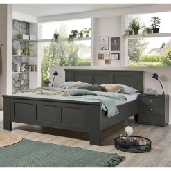 Doppelbett Dunkelgrau Hierro