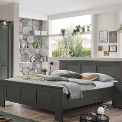 Doppelbett Dunkelgrau Hierro