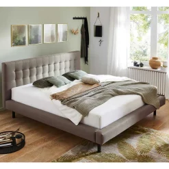 Gepolstertes Bett Hellbraun Olmidava