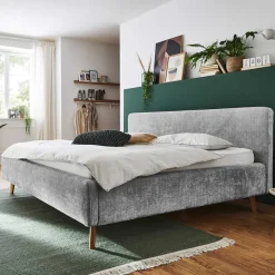 Graues Polster Stoffbett Lemerzi