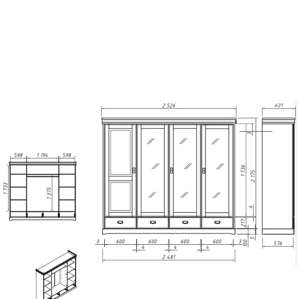 Kleiderschrank Holz Limita