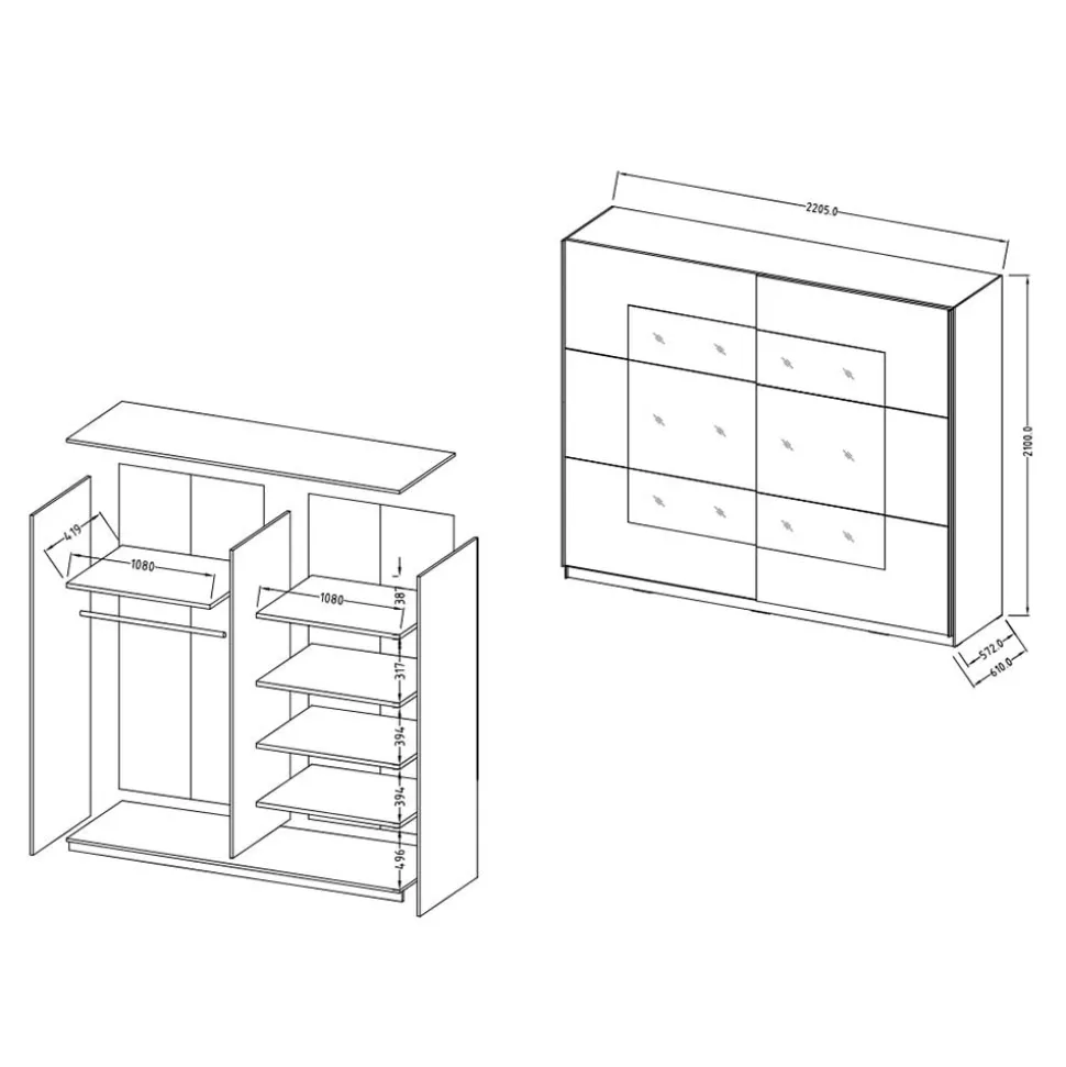Kleiderschrank Schwebetüren Susianna