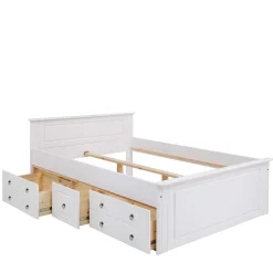 Landhaus Stil Holzbett Sadanos