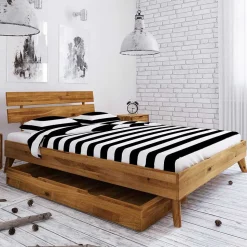 Massives Holzbett Vinial