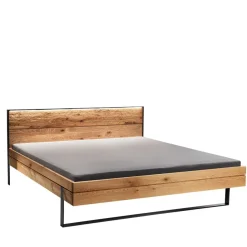 Massivholz Bett mit Nachtkonsole Scoddo