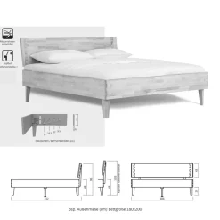 Massivholz Bettgestell Hocumola