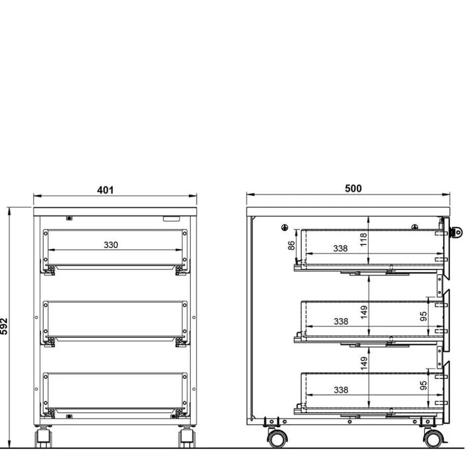 Schreibtischrollcontainer Charin