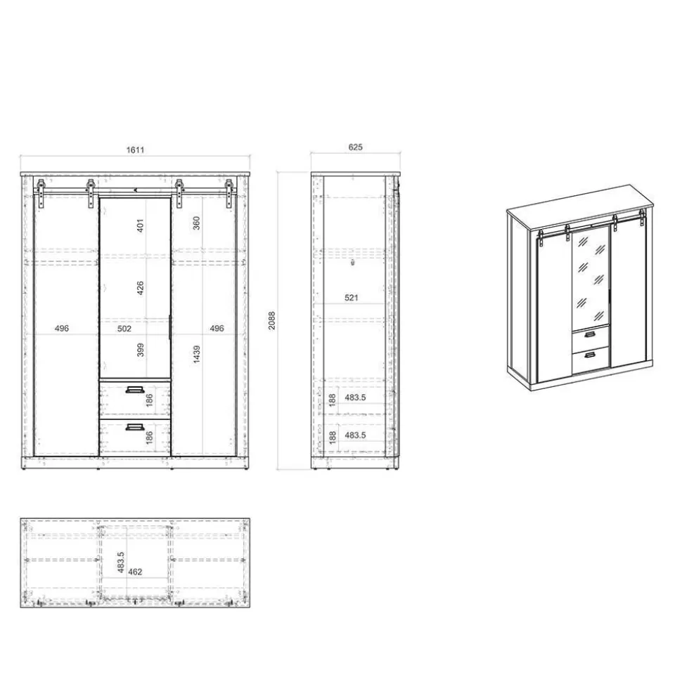 4-teiliges Schlafzimmer Dionada