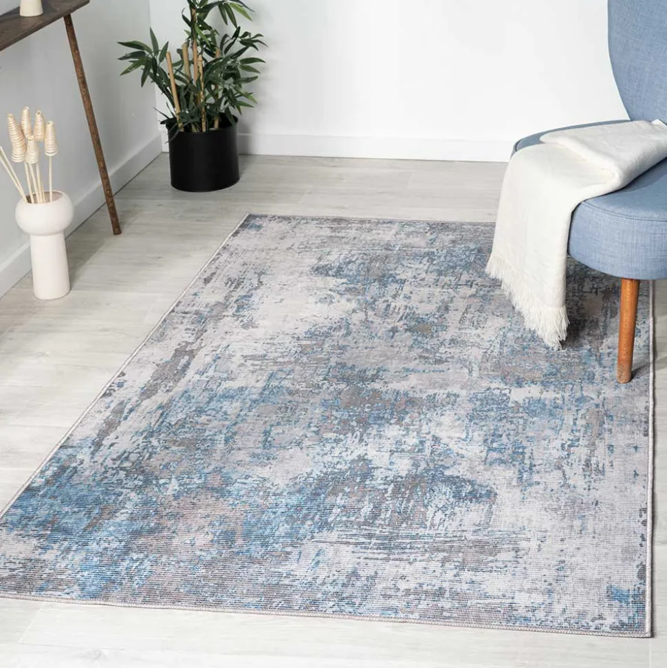 Teppich Creme Blau Pyarco