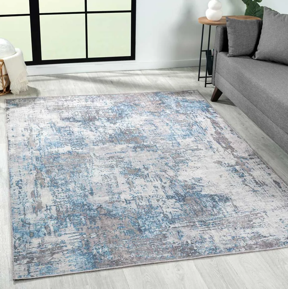 Teppich Creme Blau Pyarco