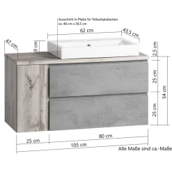 Waschbeckenschrank Lactona