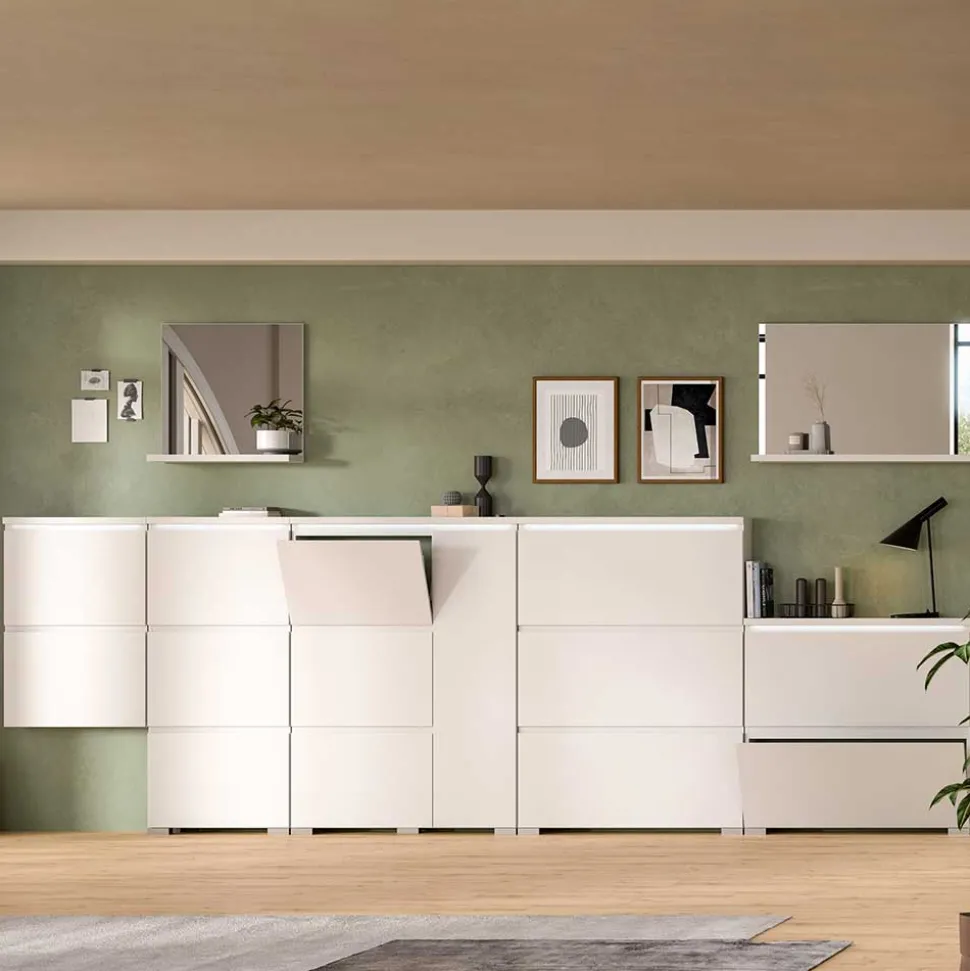 Weißer Garderobenschuhschrank Filicudio