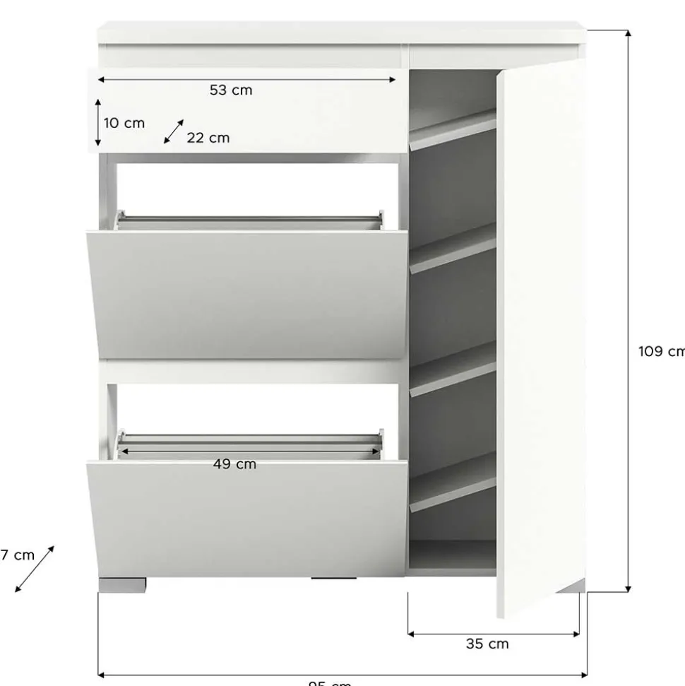 Weißer Schuh Schrank Filicudio